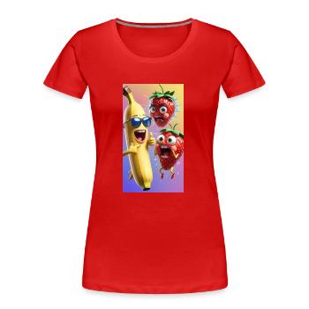 Confusion de baies - T-shirt bio Premium Femme - rouge - Devant - Mia (176cm)