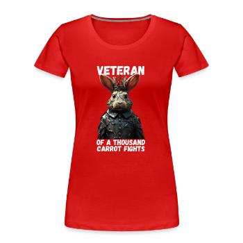 Veteran of a Thousand Carrot Fights - Women's Premium Organic T-Shirt - red - Front - Mia (176cm)
