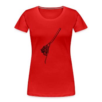 spaghetti pasta noodles lasagna macaroni noodles7 - Women's Premium Organic T-Shirt - red - Front - Mia (176cm)