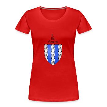 il ha gwilen / Ille et Vilaine - T-shirt bio Premium Femme - rouge - Devant - Mia (176cm)