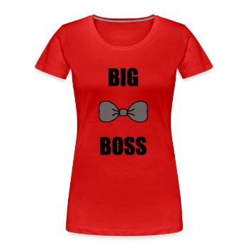 BIG BOSS. - HUMOR. BOSS. KNOTEN - Frauen Premium Bio T-Shirt - Rot - Vorne - Mia (176cm)