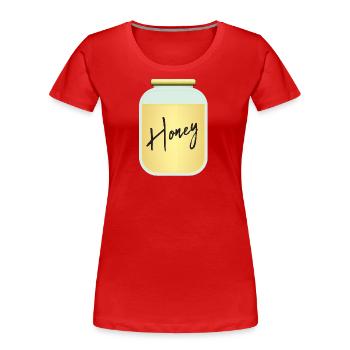 Honig - Frauen Premium Bio T-Shirt - Rot - Vorne - Mia (176cm)