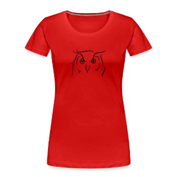 Uhu - Strichzeichnung Geschenkidee Geschenk - Frauen Premium Bio T-Shirt - Rot - Vorne - Mia (176cm)