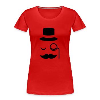 Gentleman mustache monokel bart zylinder brille - Frauen Premium Bio T-Shirt - Rot - Vorne - Mia (176cm)