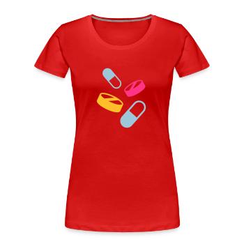 Medizin - Frauen Premium Bio T-Shirt - Rot - Vorne - Mia (176cm)