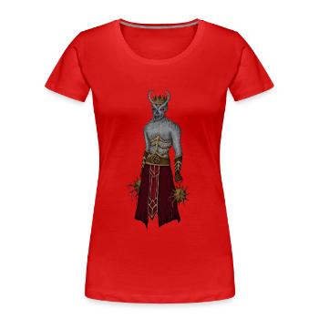 Der Dämonenfürst und seine Morgensterne - Frauen Premium Bio T-Shirt - Rot - Vorne - Mia (176cm)