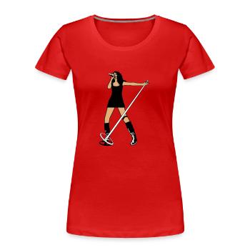saengerin - Frauen Premium Bio T-Shirt - Rot - Vorne - Mia (176cm)