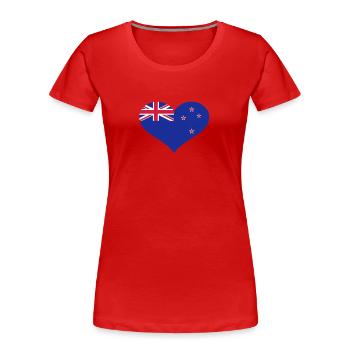 Neuseeland - Frauen Premium Bio T-Shirt - Rot - Vorne - Mia (176cm)