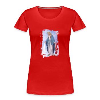 Holly Mary Maria Madonna Mariana Vierge Marie - T-shirt bio Premium Femme - rouge - Devant - Mia (176cm)