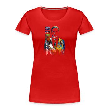 hero,Ukraine,Zelinsky,Zelenskyi,graffiti,colorful,hero - Women's Premium Organic T-Shirt - red - Front - Mia (176cm)