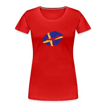 Sweden - Women's Premium Organic T-Shirt - red - Front - Mia (176cm)
