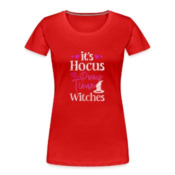 Witchcraft Broom Spell Wicca - Women's Premium Organic T-Shirt - red - Front - Mia (176cm)