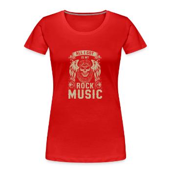 Rock Hardrocker Heavy Metal - Frauen Premium Bio T-Shirt - Rot - Vorne - Mia (176cm)