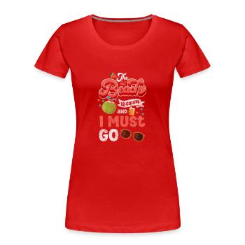 Holiday, Waves, Breeze, Nature - Women's Premium Organic T-Shirt - red - Front - Mia (176cm)