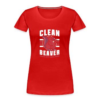 Nagetier Baumstamm - Frauen Premium Bio T-Shirt - Rot - Vorne - Mia (176cm)