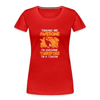 Tukan Tropen Amazonas Fliegen - Frauen Premium Bio T-Shirt - Rot - Vorne - Mia (176cm)