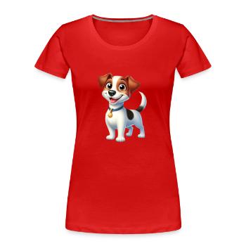 jack russel - Women's Premium Organic T-Shirt - red - Front - Mia (176cm)