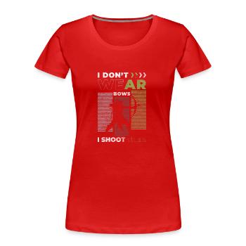 Bogenschütze Freizeit Genauigkeit Bogen - Frauen Premium Bio T-Shirt - Rot - Vorne - Mia (176cm)