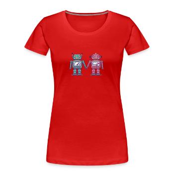 Loving Robots - T-shirt bio Premium Femme - rouge - Devant - Mia (176cm)