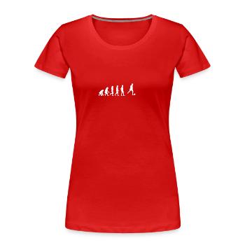 La femme de football de football de football féminin EVOLUTION - T-shirt bio Premium Femme - rouge - Devant - Mia (176cm)