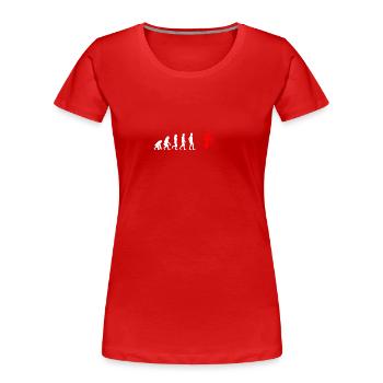 EVOLUTION vélo cycliste vélo - T-shirt bio Premium Femme - rouge - Devant - Mia (176cm)