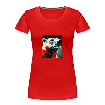 Eisbär Porträt Polar bär - Frauen Premium Bio T-Shirt - Rot - Vorne - Mia (176cm)