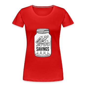 L’économie est un piège - T-shirt bio Premium Femme - rouge - Devant - Mia (176cm)
