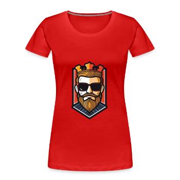 Couronne Royale Hipster Cool Party - T-shirt bio Premium Femme - rouge - Devant - Mia (176cm)