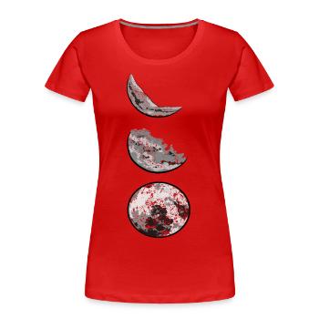 Mondphasen - Frauen Premium Bio T-Shirt - Rot - Vorne - Mia (176cm)