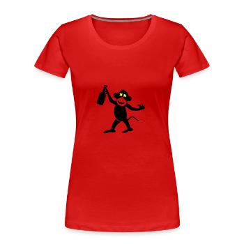 Fête de la bière de singe - T-shirt bio Premium Femme - rouge - Devant - Mia (176cm)