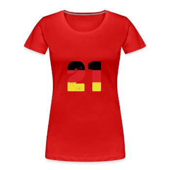 21 Numéro Jersey Allemagne - T-shirt bio Premium Femme - rouge - Devant - Mia (176cm)
