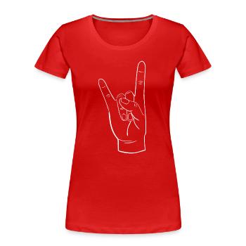 FELS - Frauen Premium Bio T-Shirt - Rot - Vorne - Mia (176cm)