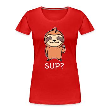 Cool Spruch Tier Dschungel Säugetier Faultier - Frauen Premium Bio T-Shirt - Rot - Vorne - Mia (176cm)