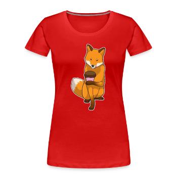 Fuchs Muffin - Frauen Premium Bio T-Shirt - Rot - Vorne - Mia (176cm)