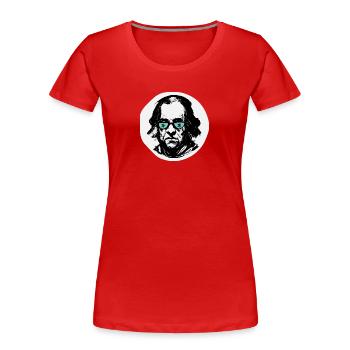 KAS Kaspa Brille Benjamin Franklin Crypto - Frauen Premium Bio T-Shirt - Rot - Vorne - Mia (176cm)
