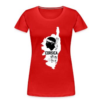 Corsica island with palm trees sea and a hammock - Women's Premium Organic T-Shirt - red - Front - Mia (176cm)