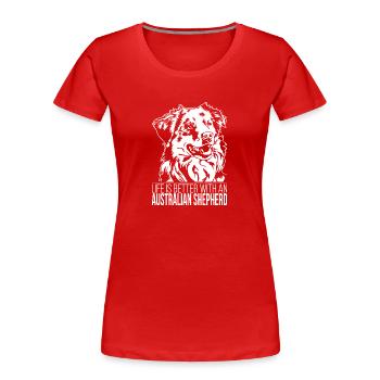 Les chiens de berger australiens disent les saules australiens - T-shirt bio Premium Femme - rouge - Devant - Mia (176cm)