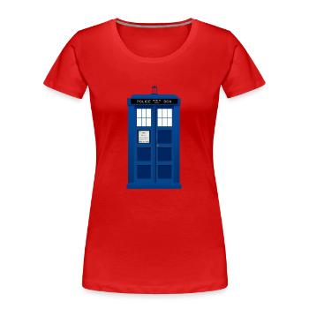 Police box tardis - T-shirt bio Premium Femme - rouge - Devant - Mia (176cm)