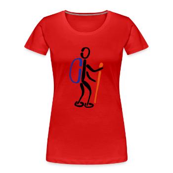 Hikers Walking 3C - Women's Premium Organic T-Shirt - red - Front - Mia (176cm)