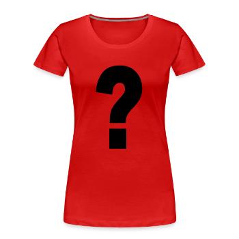 question mark - Women's Premium Organic T-Shirt - red - Front - Mia (176cm)