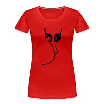Coole Headphones - Frauen Premium Bio T-Shirt - Rot - Vorne - Mia (176cm)