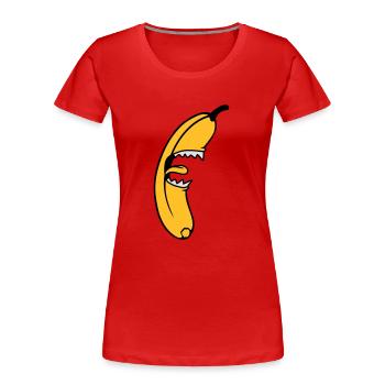 Evil Monster Banana - Frauen Premium Bio T-Shirt - Rot - Vorne - Mia (176cm)