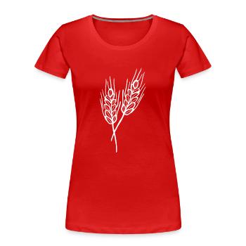 Weizen Illustration Brotbäcker Geschenkidee - Frauen Premium Bio T-Shirt - Rot - Vorne - Mia (176cm)