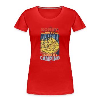 Camping - Frauen Premium Bio T-Shirt - Rot - Vorne - Mia (176cm)