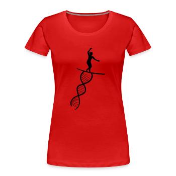 Slackline Tricklining Geschenk Slackliner - Frauen Premium Bio T-Shirt - Rot - Vorne - Mia (176cm)