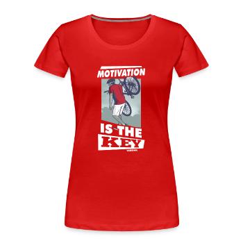 Motivation motivates career Positive gift - Women's Premium Organic T-Shirt - red - Front - Mia (176cm)