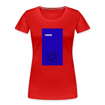 flowers - Frauen Premium Bio T-Shirt - Rot - Vorne - Mia (176cm)