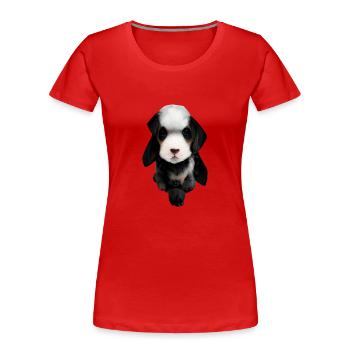 Face Puppies - Women's Premium Organic T-Shirt - red - Front - Mia (176cm)
