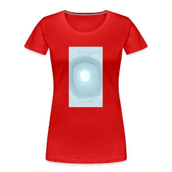 Wassertropfen babyblau abstraktes Design Shirt etc - Frauen Premium Bio T-Shirt - Rot - Vorne - Mia (176cm)