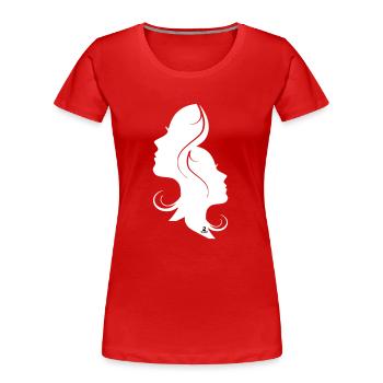 Classic Art Nouveau 2 Tone Women T Shirt Design - Women's Premium Organic T-Shirt - red - Front - Mia (176cm)